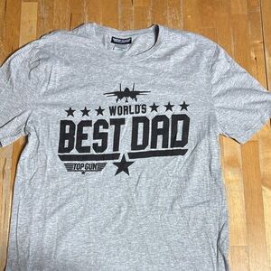 Top Gun World's Best Dad Gray Graphic T-Shirt